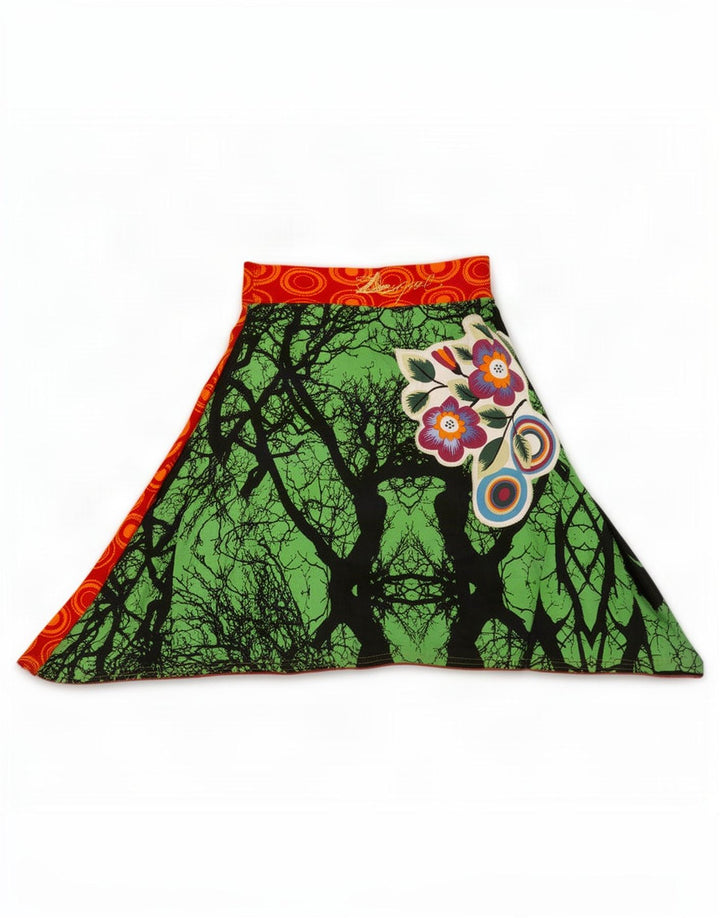 Desigual Femme Jupe trapèze à motif abstrait Medium W26 Multicolore