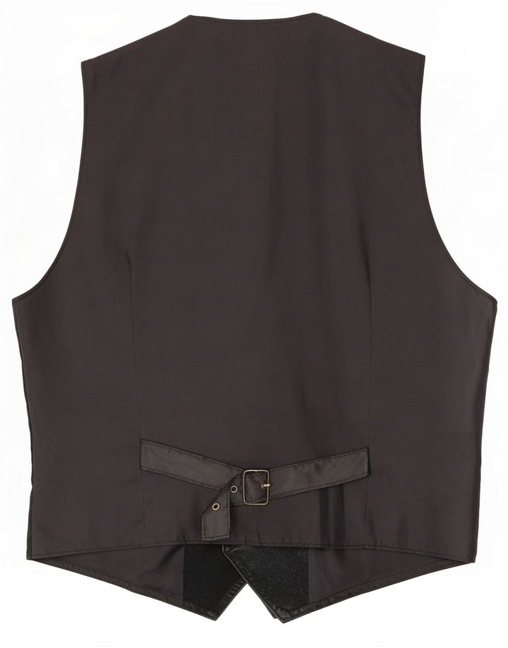 gilet en daim vintage pour homme en cuir noir moyen