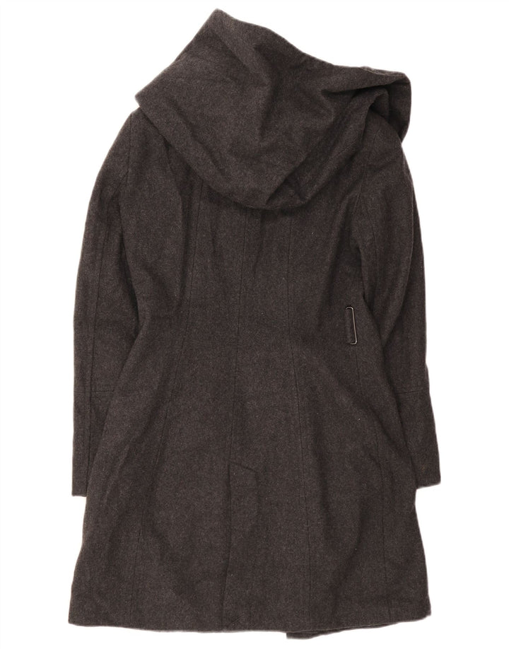 Zara Manteau à capuche pour femme UK 10 Petite laine noire
