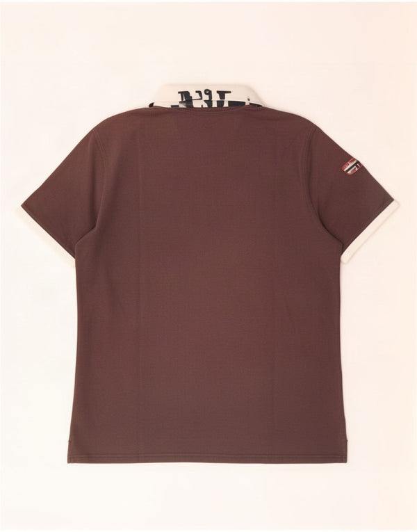 Napapijri Polo Homme XL Marron Colourblock Coton
