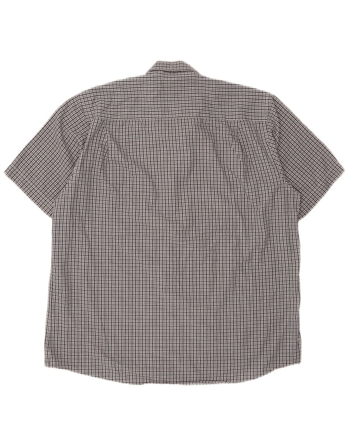 Pierre Cardin Chemise à manches courtes pour homme Coupe régulière 3XL Gris à carreaux Polyester