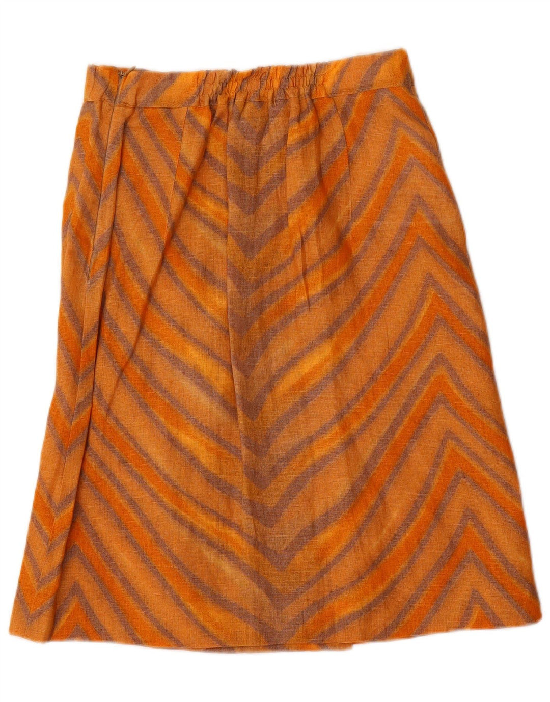 STIZZOLI Femme Jupe Trapèze IT 42 Medium W28 Viscose Rayée Orange