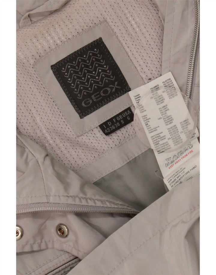 Geox Veste de pluie pour femme UK 8 Small Gris Polyester