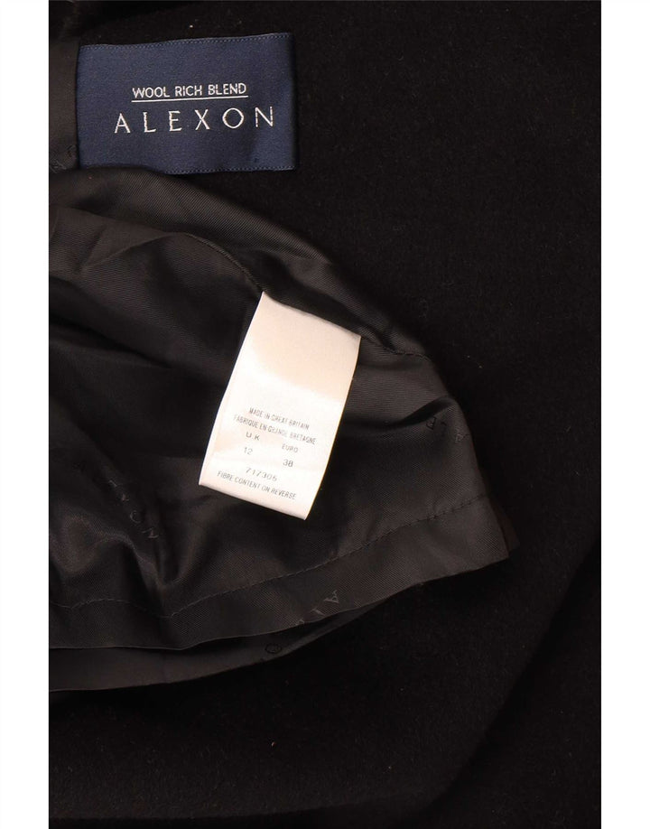 ALEXON Pardessus surdimensionné pour femme UK 12 Laine noire moyenne