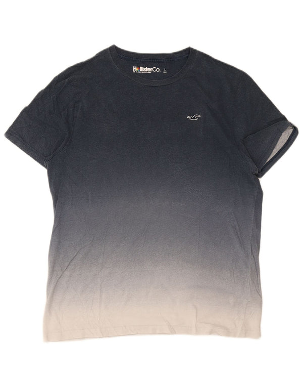 Hollister T-Shirt Homme Haut Large Bleu Tie Dye Coton
