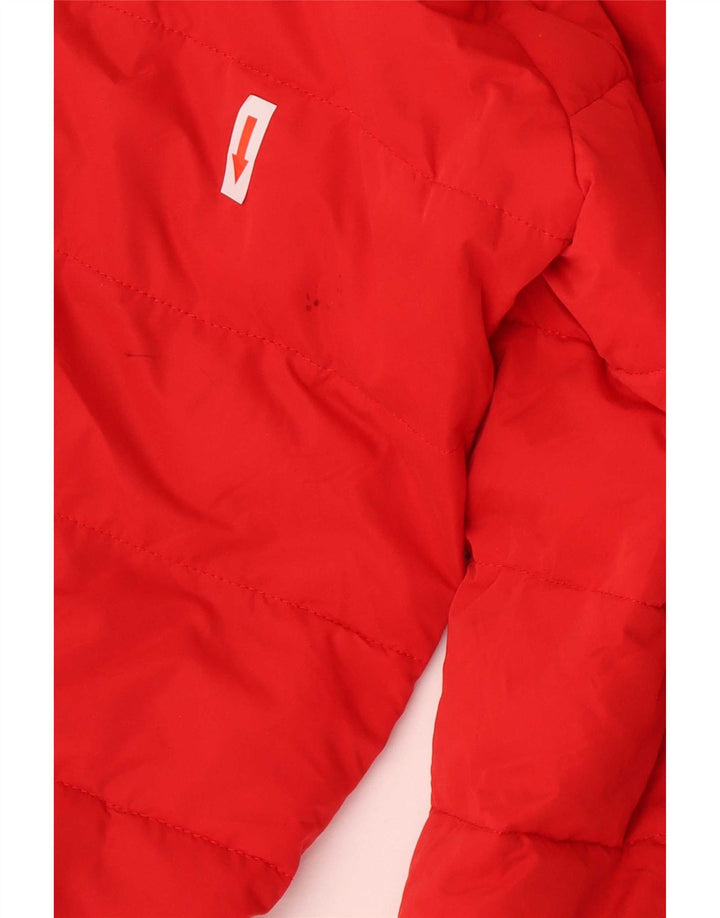 Superdry Manteau rembourré à capuche pour femme UK 14 Large Rouge Polyester