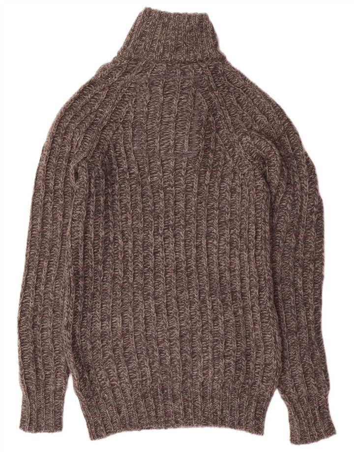 Superdry Pull à col boutonné pour homme en laine gris petit