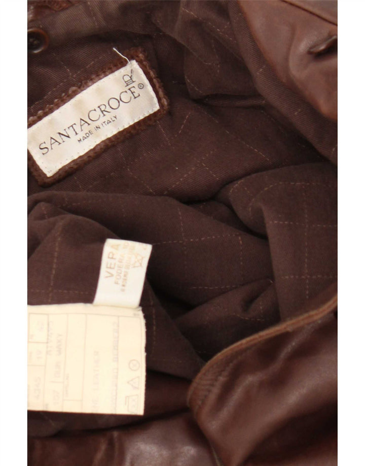 Veste en cuir femme Santacroce IT 42 cuir marron moyen