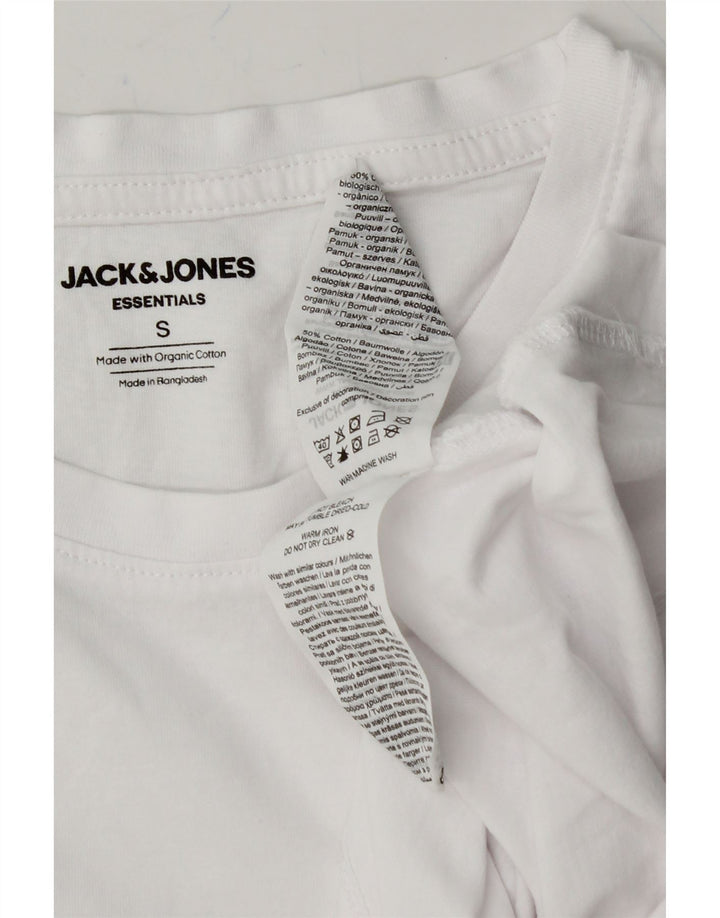 JACK & JONES Mens T-Shirt Top Small White Cotton Vintage Jack & Jones and Second-Hand Jack & Jones from Messina Hembry 