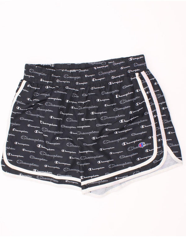 Champion Short de Sport Graphique Fille 13-14 Ans XL Noir Polyester