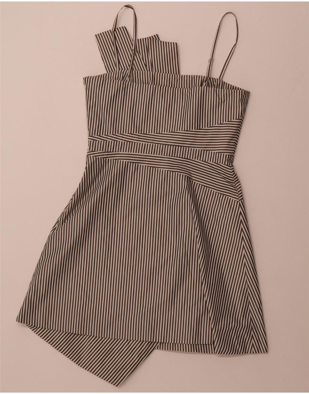 KAREN MILLEN Robe trapèze asymétrique pour femme UK 12 Medium Noir Rayé