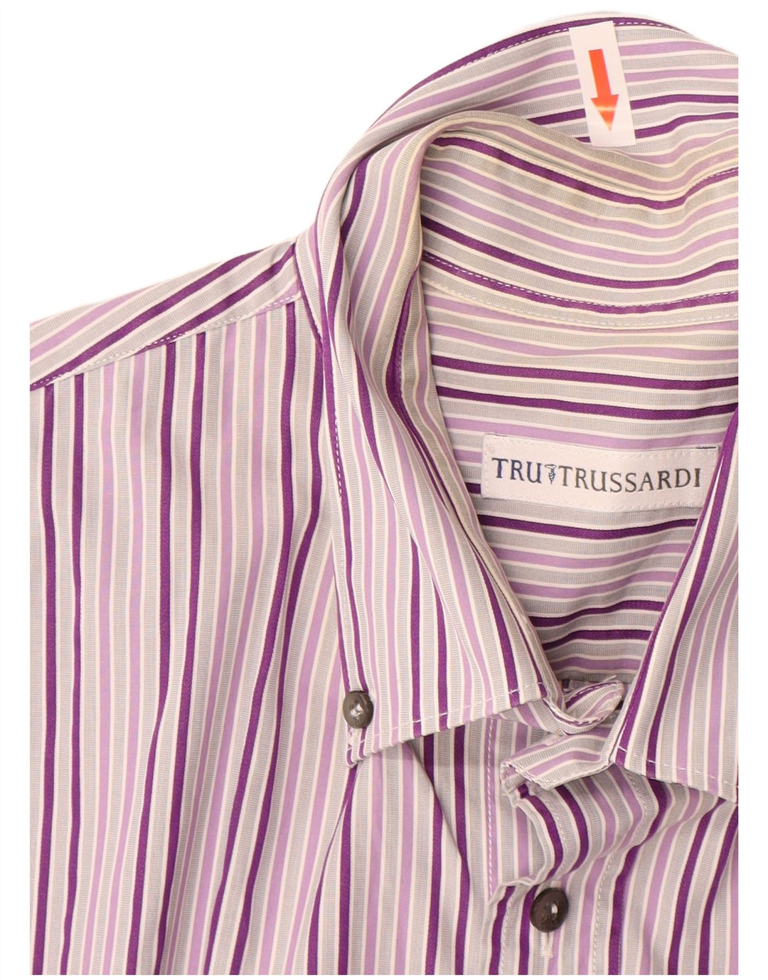 Trussardi Chemise à manches courtes homme taille 42 grand violet rayé