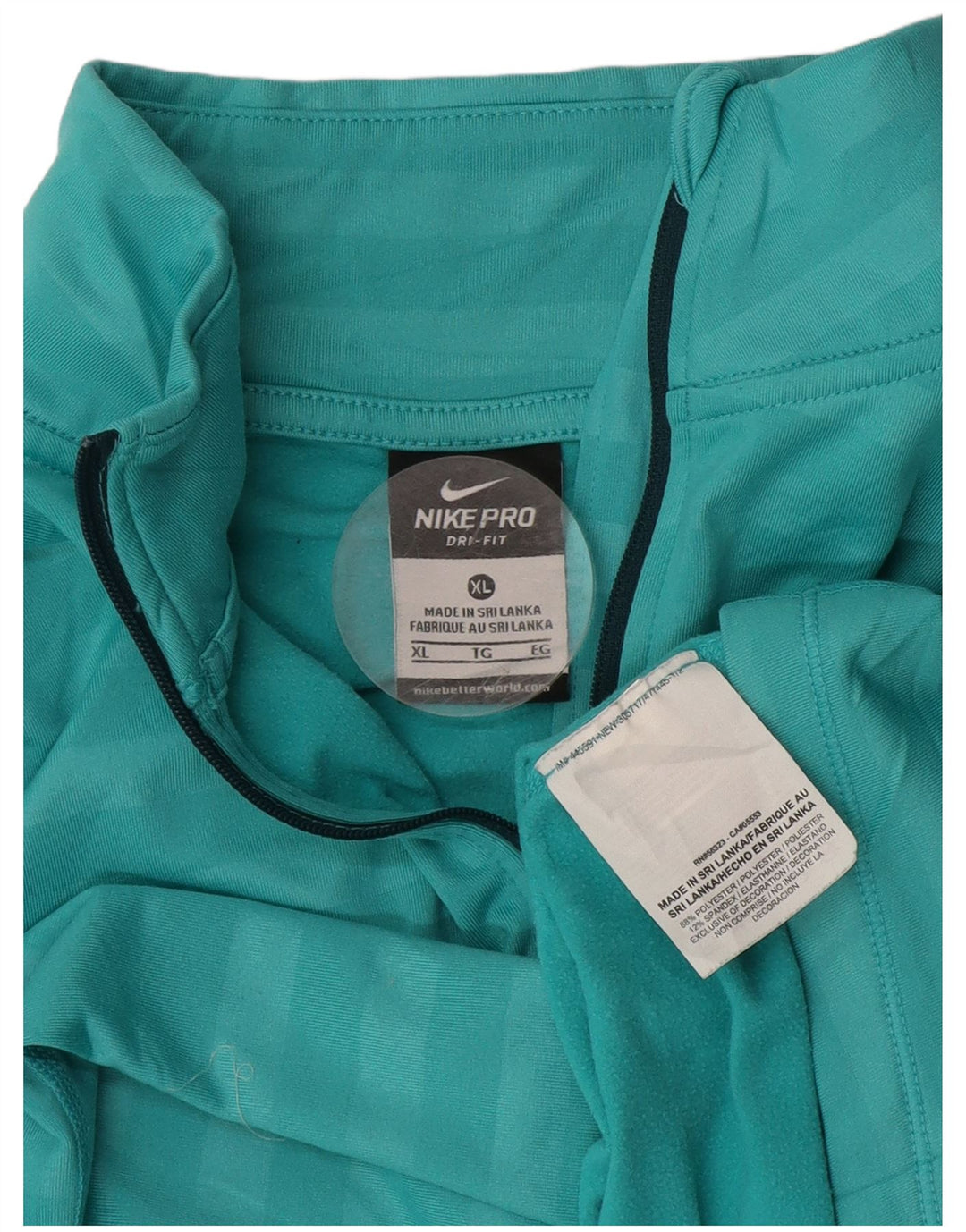 Nike Dri Fit Zip Neck Pull Survêtement Top UK 18 XL Bleu Rayé