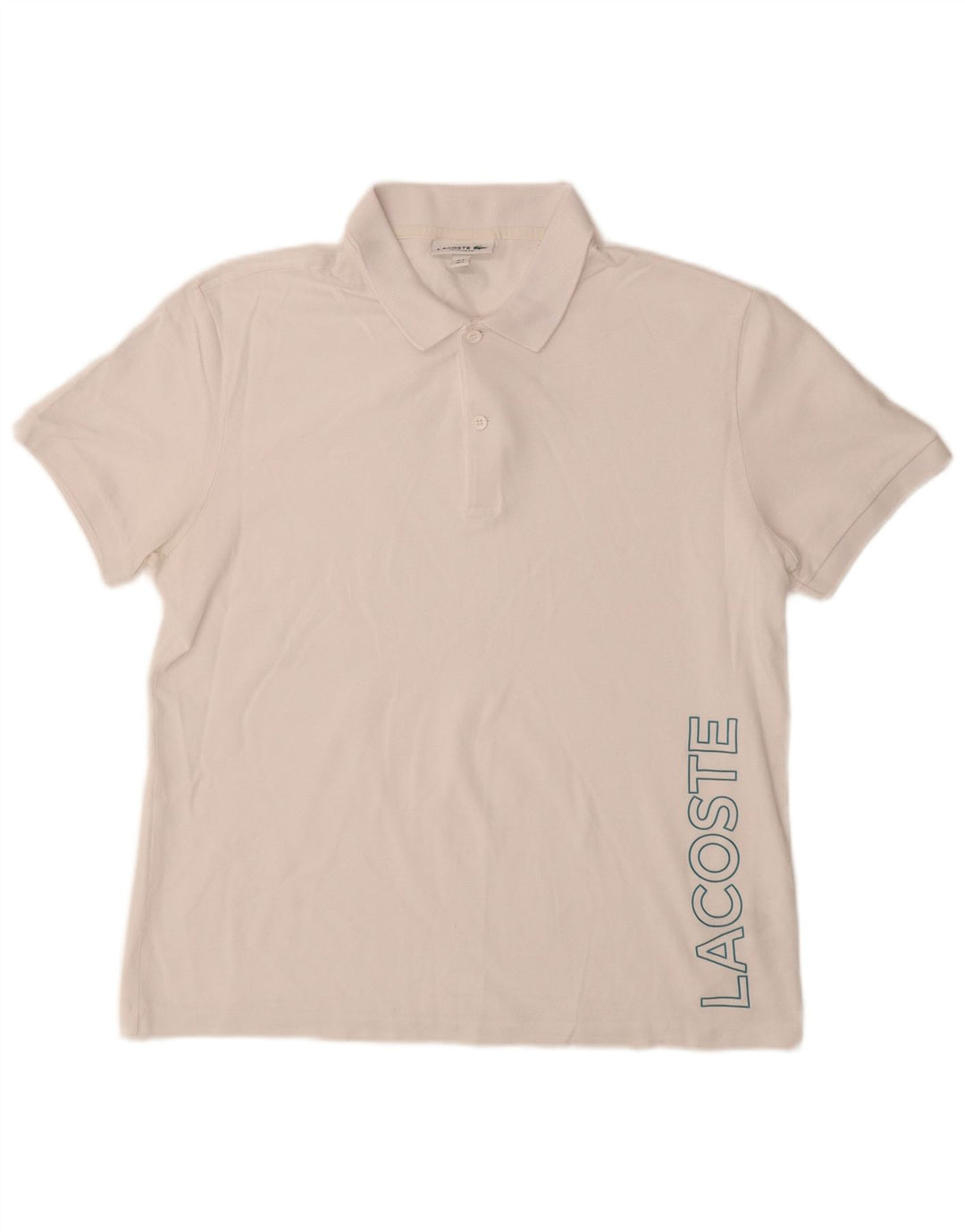 LACOSTE Homme Graphic Regular Fit Polo Taille 5 Grand Coton Blanc