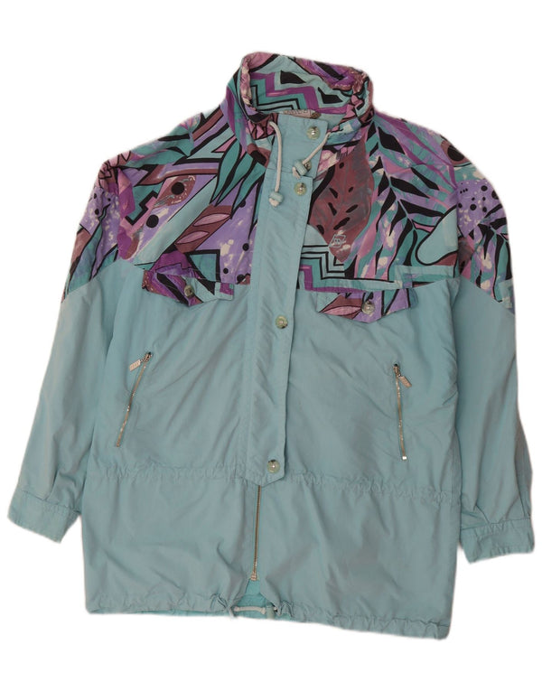 Maser M Imperméable surdimensionné pour femme UK 10 Petit Turquoise Géométrique