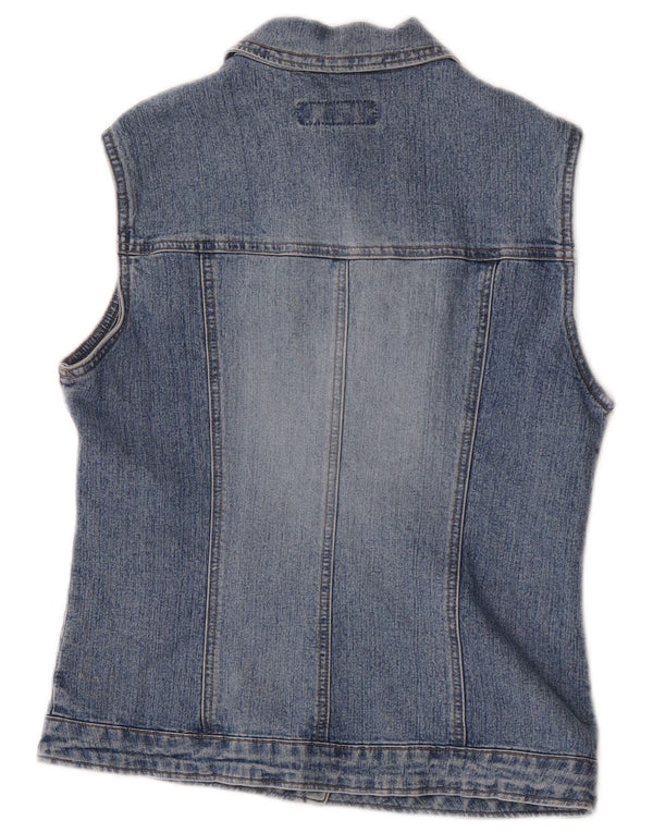 Benetton Gilet en jean pour femme UK 10 Small Bleu