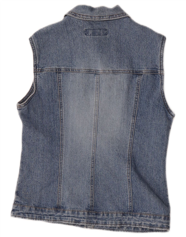 Benetton Gilet en jean pour femme UK 10 Small Bleu