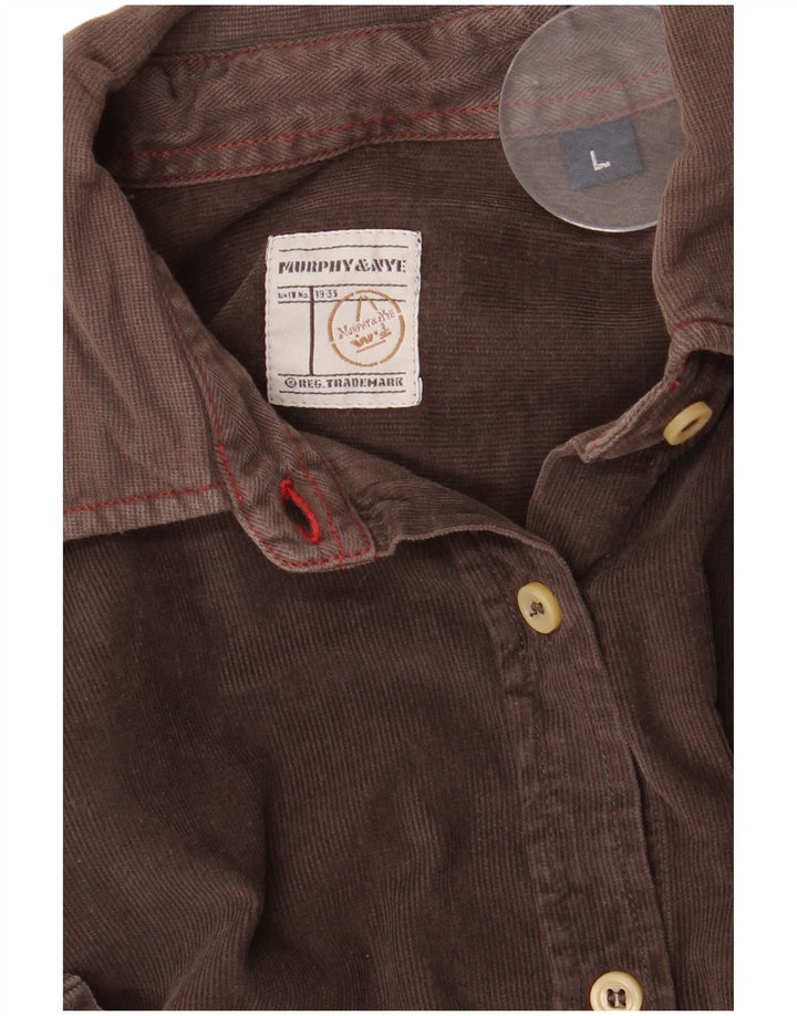 Murphy & Nye Chemise en velours côtelé pour femme UK 16 Large Marron