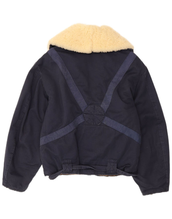 Liberto Veste aviateur surdimensionnée pour femme UK 14 Bleu marine moyen