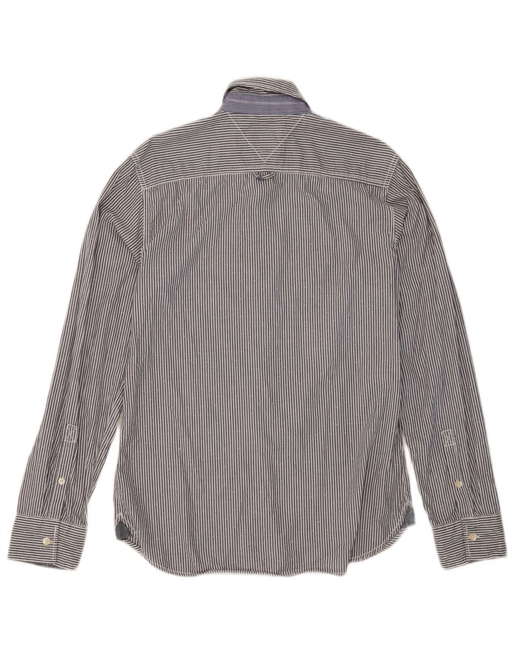 Tommy Hilfiger Chemise Homme Petit Coton Bleu à Fines Rayures