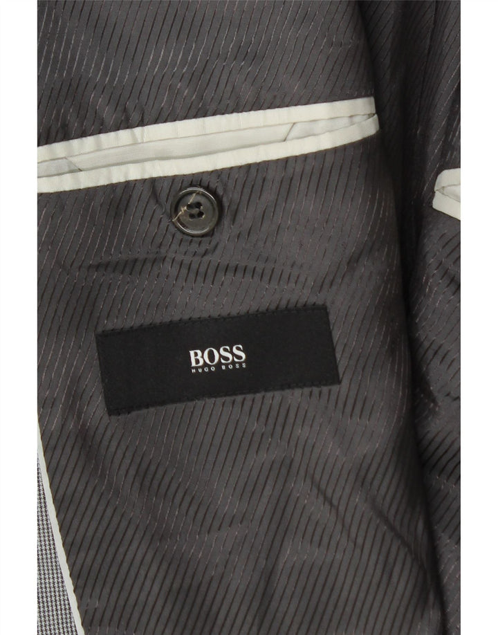 Hugo Boss Veste blazer à 2 boutons pour homme EU 54 2XL Gris pied-de-poule Viscose
