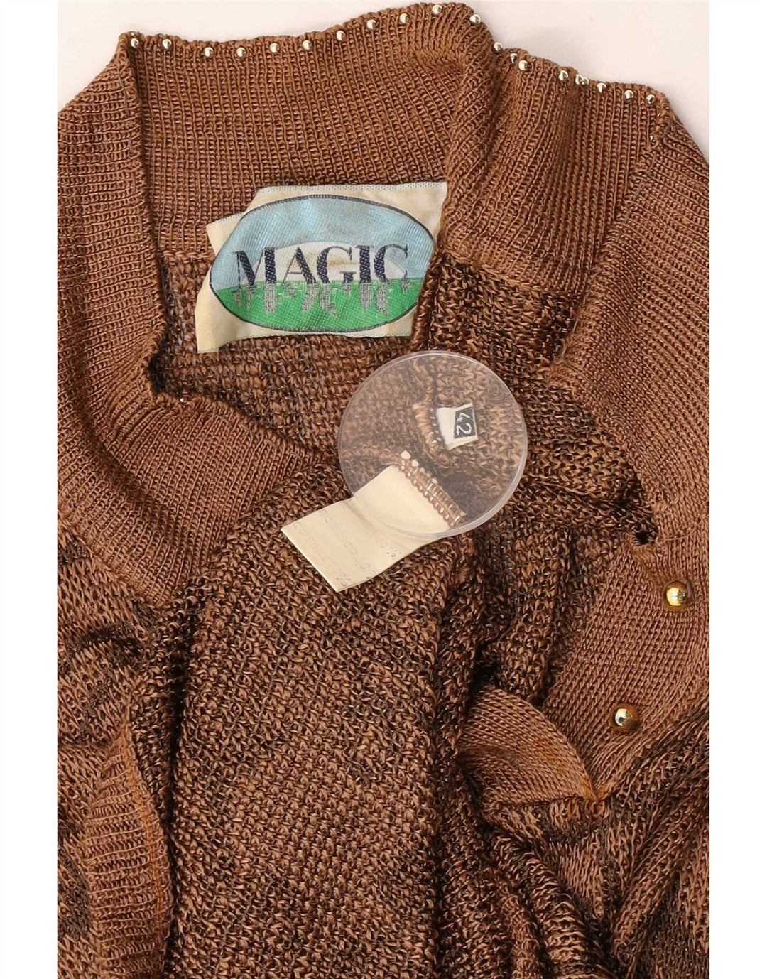 Magic Robe pull sans manches pour femme IT 42 Viscose florale marron moyen