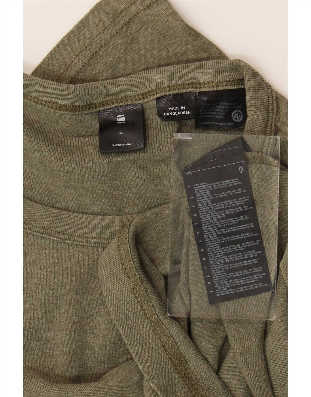 G-Star Homme Top Manches Longues Coton Kaki Moyen
