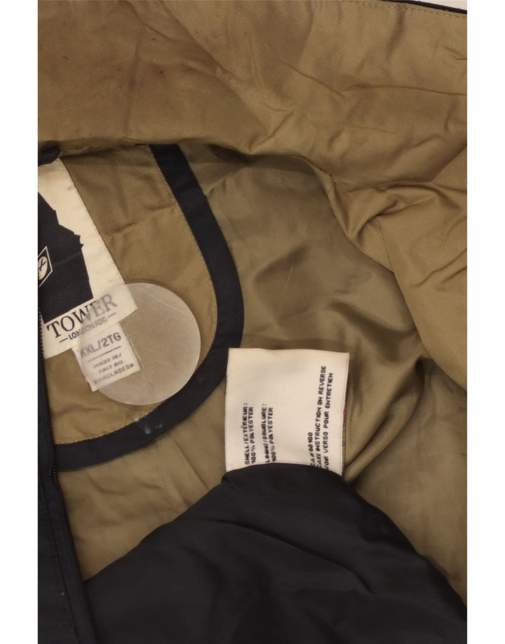 London Fog Veste de pluie à capuche pour homme UK 44 2XL Noir Polyester