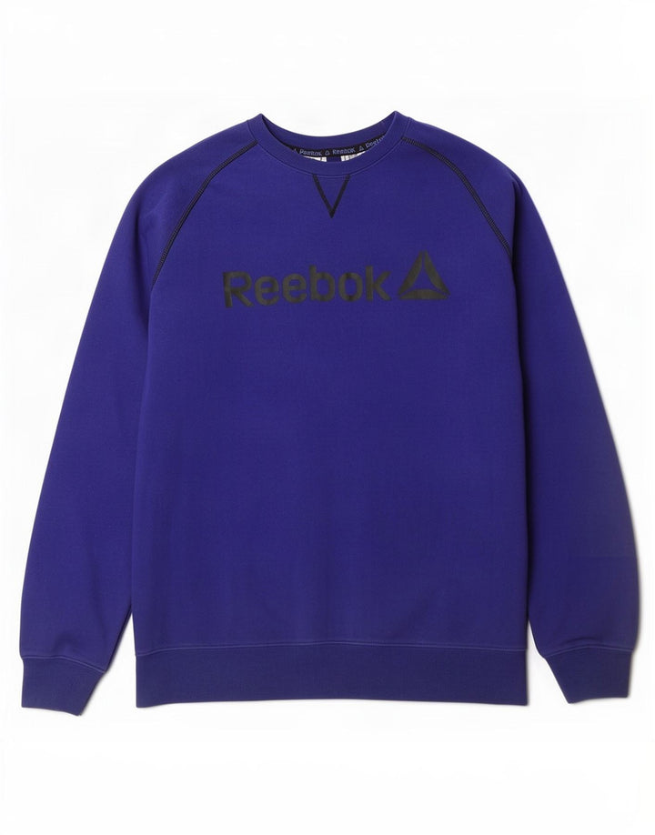 Reebok Sweat-shirt graphique pour hommes, grand bleu, coton
