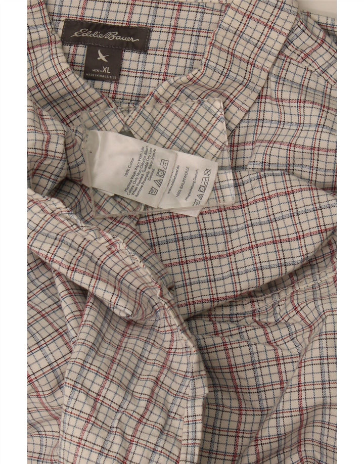 Eddie Bauer Chemise décontractée pour homme XL en coton à carreaux blancs