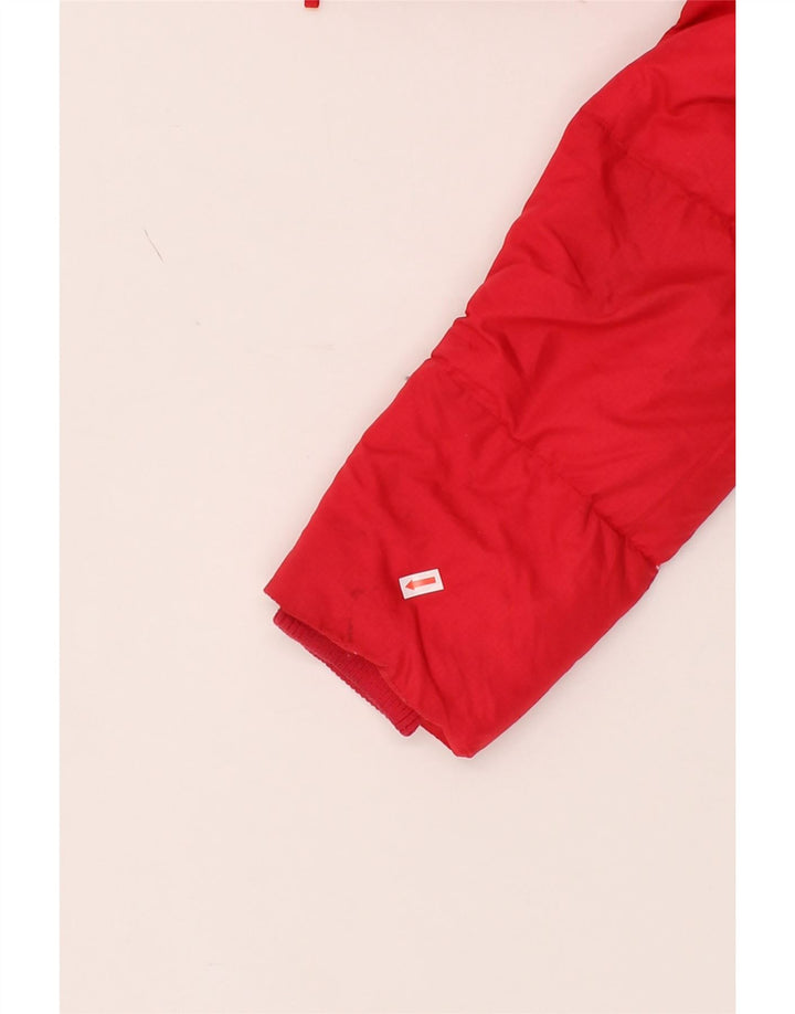 ADIDAS Womens Hooded Padded Jacket UK 10 Small Red Polyester Vintage Adidas and Second-Hand Adidas from Messina Hembry 