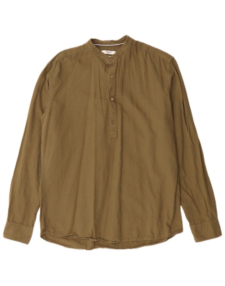 Jack & Jones Chemise Pull Slim Premium Homme Kaki Moyen Coton