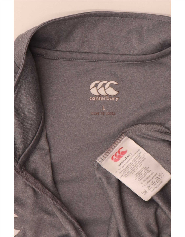 Canterbury Haut de survêtement à col zippé pour hommes, grand gris, polyester