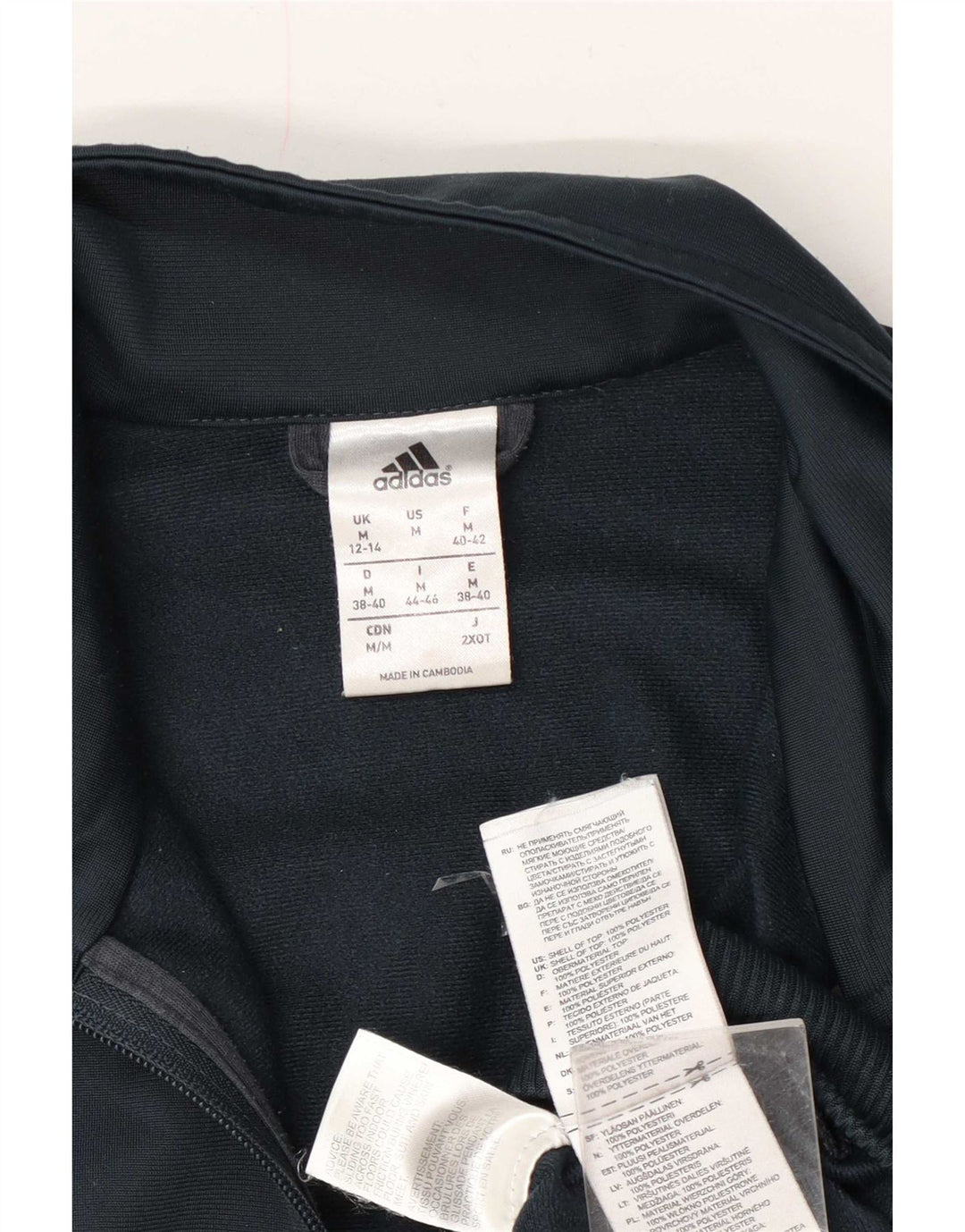 Adidas Veste de survêtement pour femme UK 12/14 Bleu marine moyen Polyester