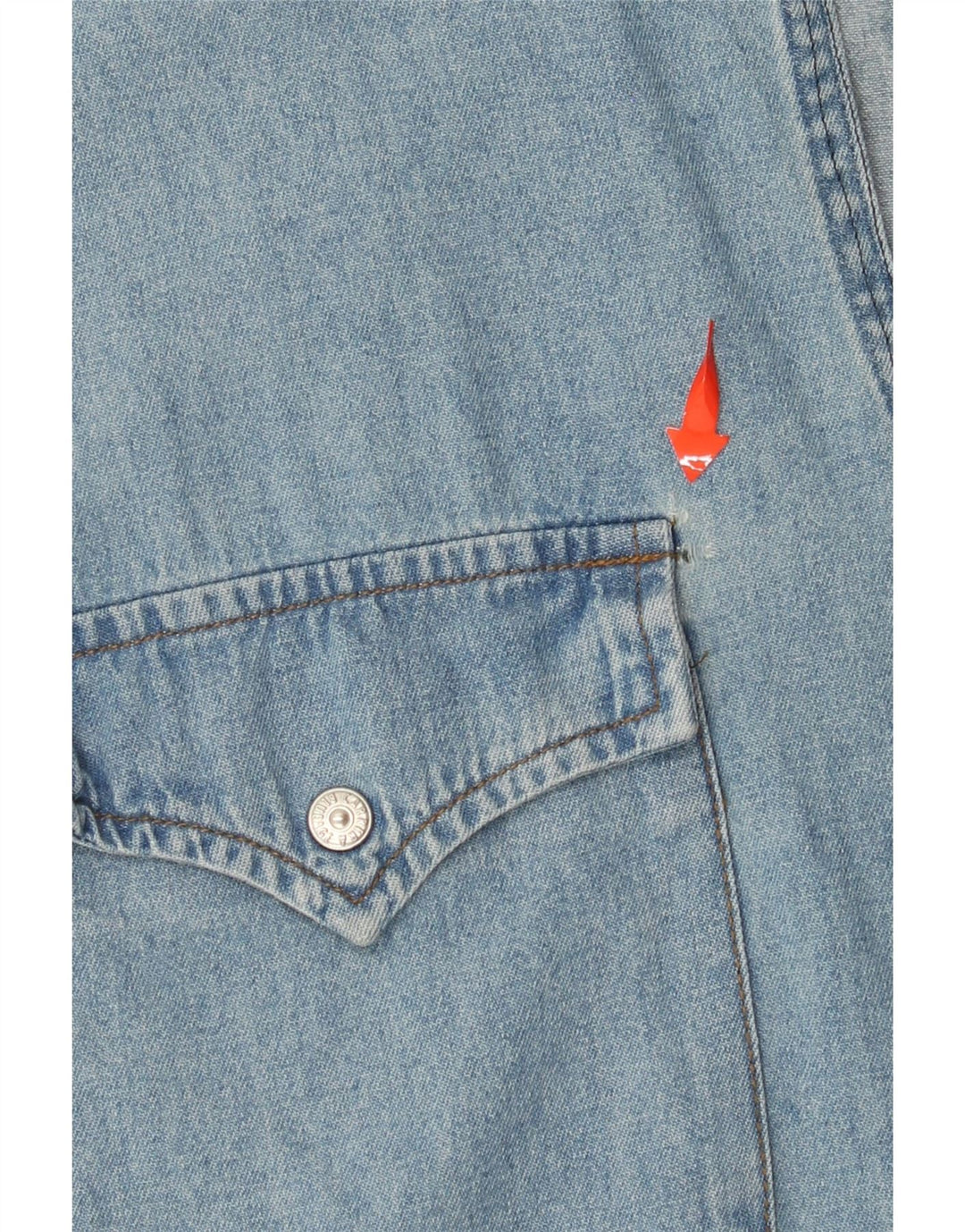 CARRERA Chemise en jean sans manches pour homme Taille 43/44 XL Bleu Coton