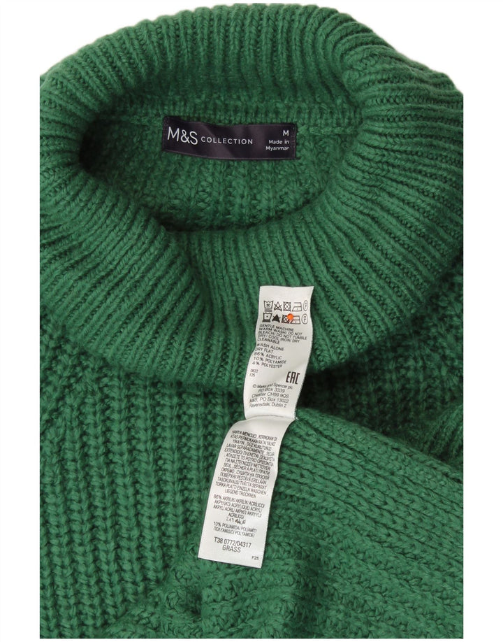 Marks & Spencer Pull col roulé pour femme UK 14 Acrylique vert moyen
