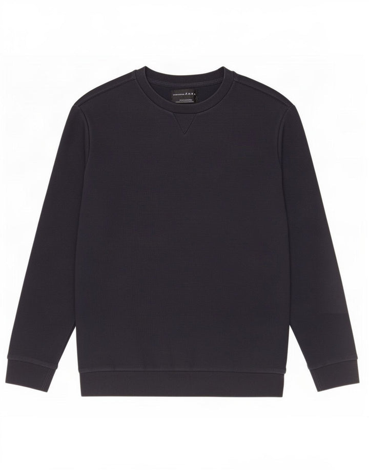 Zara Homme Sweatshirt Jumper Moyen Bleu Marine Coton