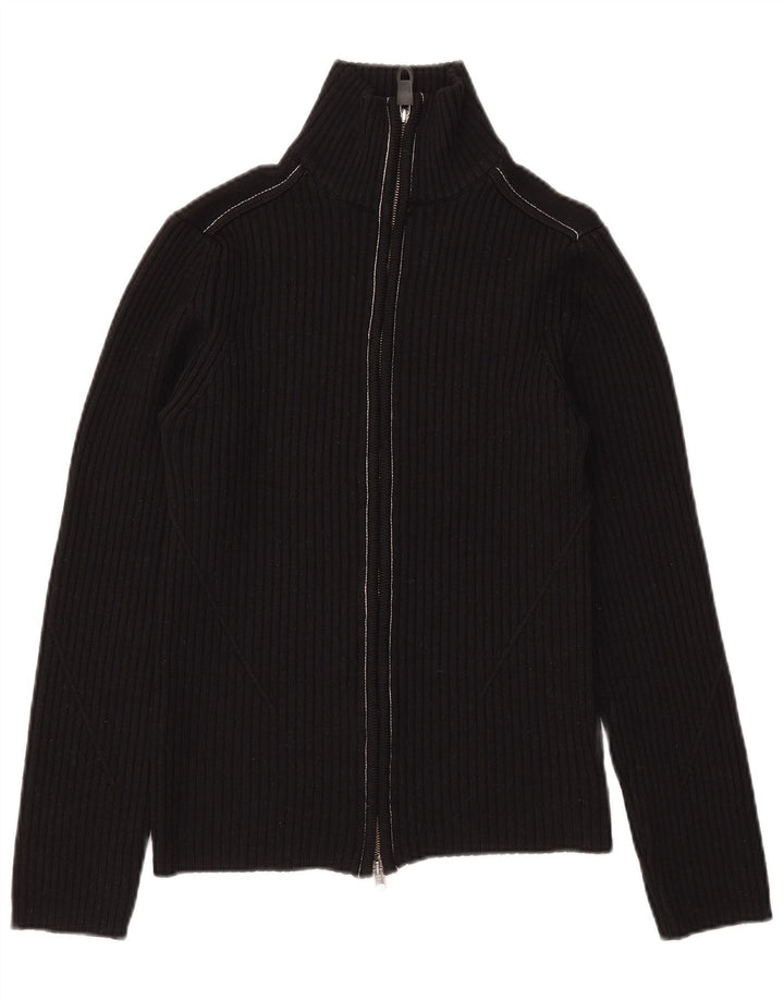 Lee Cardigan pour femme en laine mérinos noire moyenne UK 44