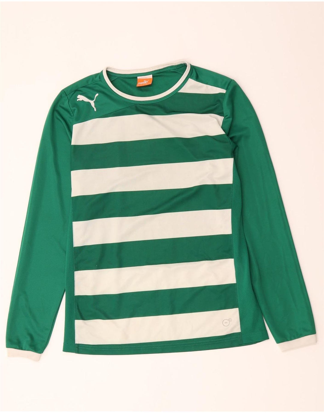 Puma Haut à manches longues pour homme en polyester rayé vert moyen