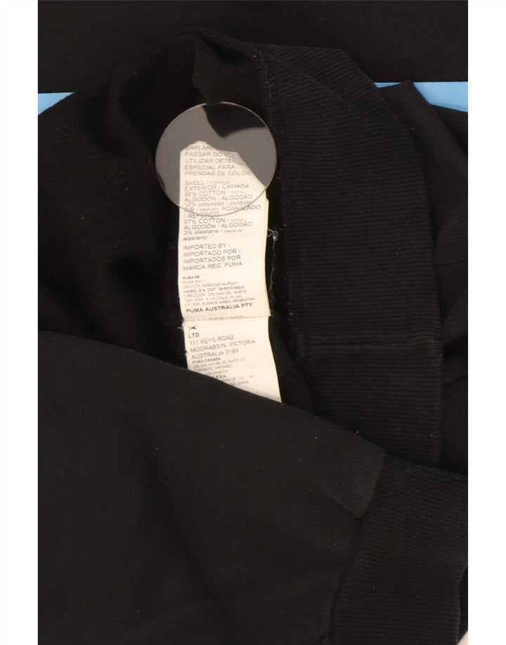Puma Sweat-shirt pour homme en coton color block Noir Taille L