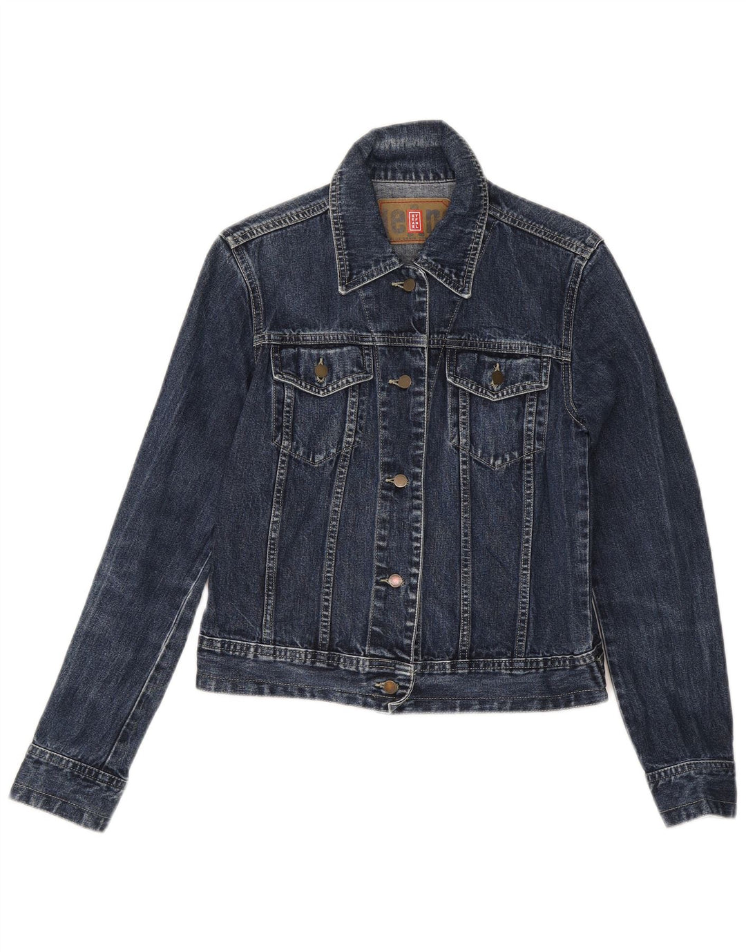 Stefanel Veste en jean courte pour femme UK 12 Bleu marine moyen