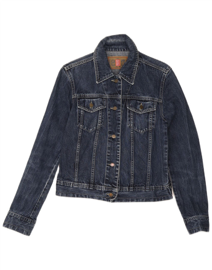 Stefanel Veste en jean courte pour femme UK 12 Bleu marine moyen
