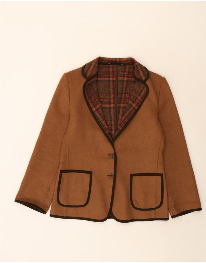 Lindner Veste Blazer 2 Boutons Femme IT 40 Petite Laine Marron