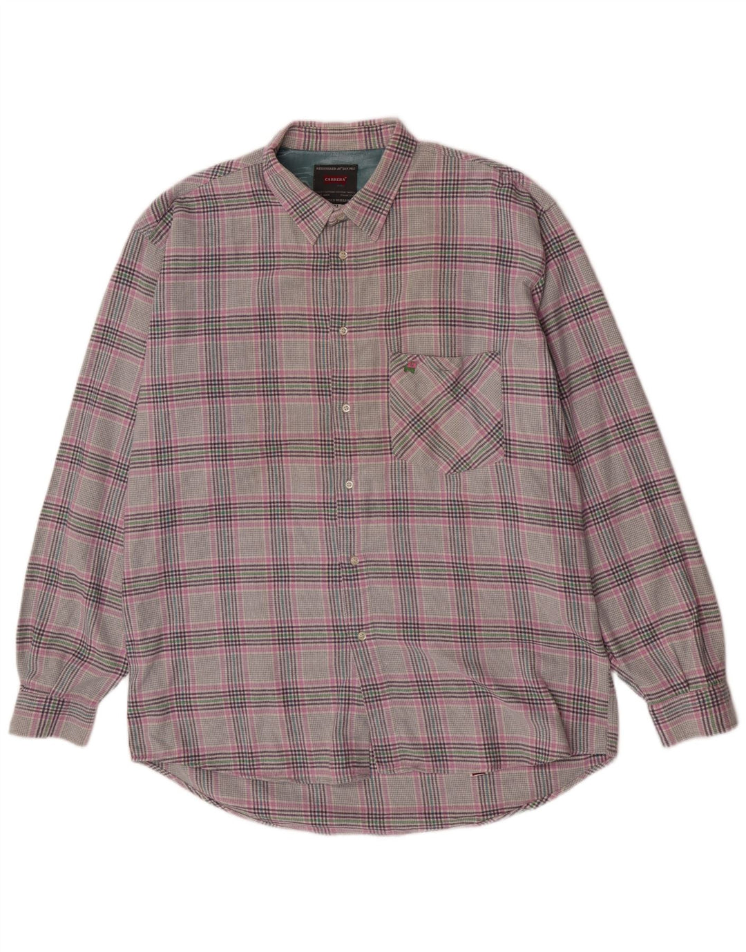 Carrera Chemise Regular Fit Flanelle XL Gris Plaid Coton Homme