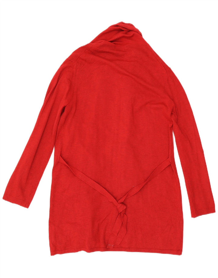 Zara Cardigan ouvert long pour femme UK 12 Viscose rouge moyen