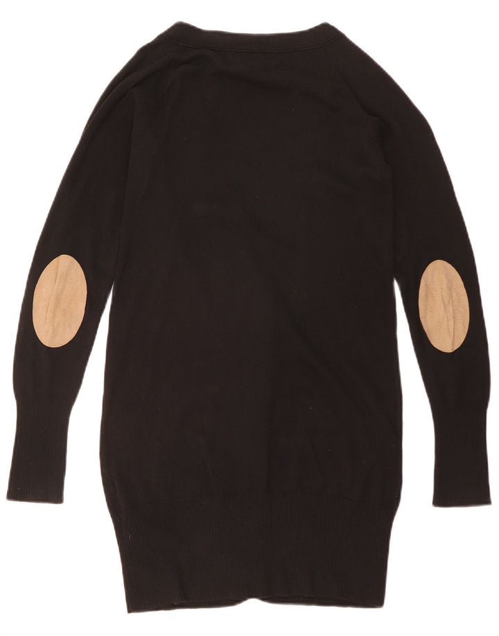 ZARA Femme Longline Cardigan Pull UK 10 Petit Noir