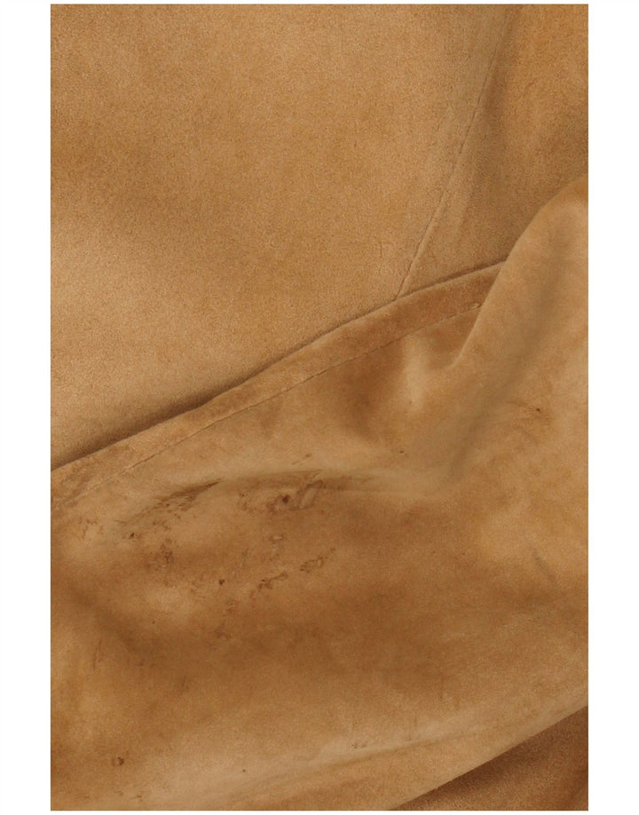 vintage Femme 2 Boutons Blazer En Daim Veste UK 14 Brun Moyen