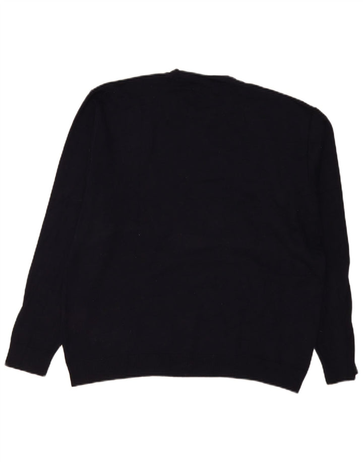 Zara Pull Col Rond Homme Bleu Marine Moyen Viscose