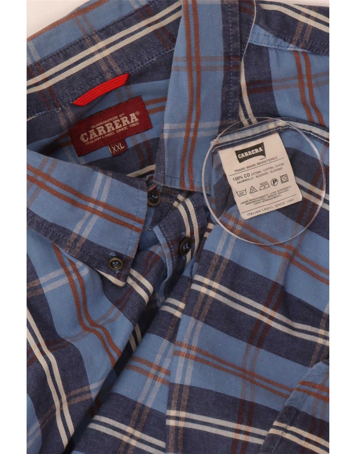 Chemise Carrera Homme 2XL Coton à Carreaux Bleu