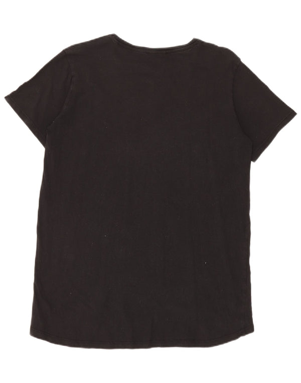 Zara T-Shirt Femme Top UK 16 Large Noir